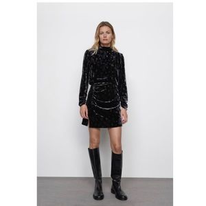 Zara Printed Velvet Dress LARGE